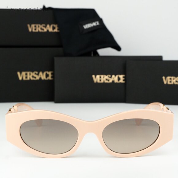 NEW Versace VE4480U 54946I Nude Brown Grad Grey Mirror Silver Unisex Sunglasses main image 6